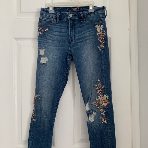 Abercrombie and fitch floral jeans Clearance